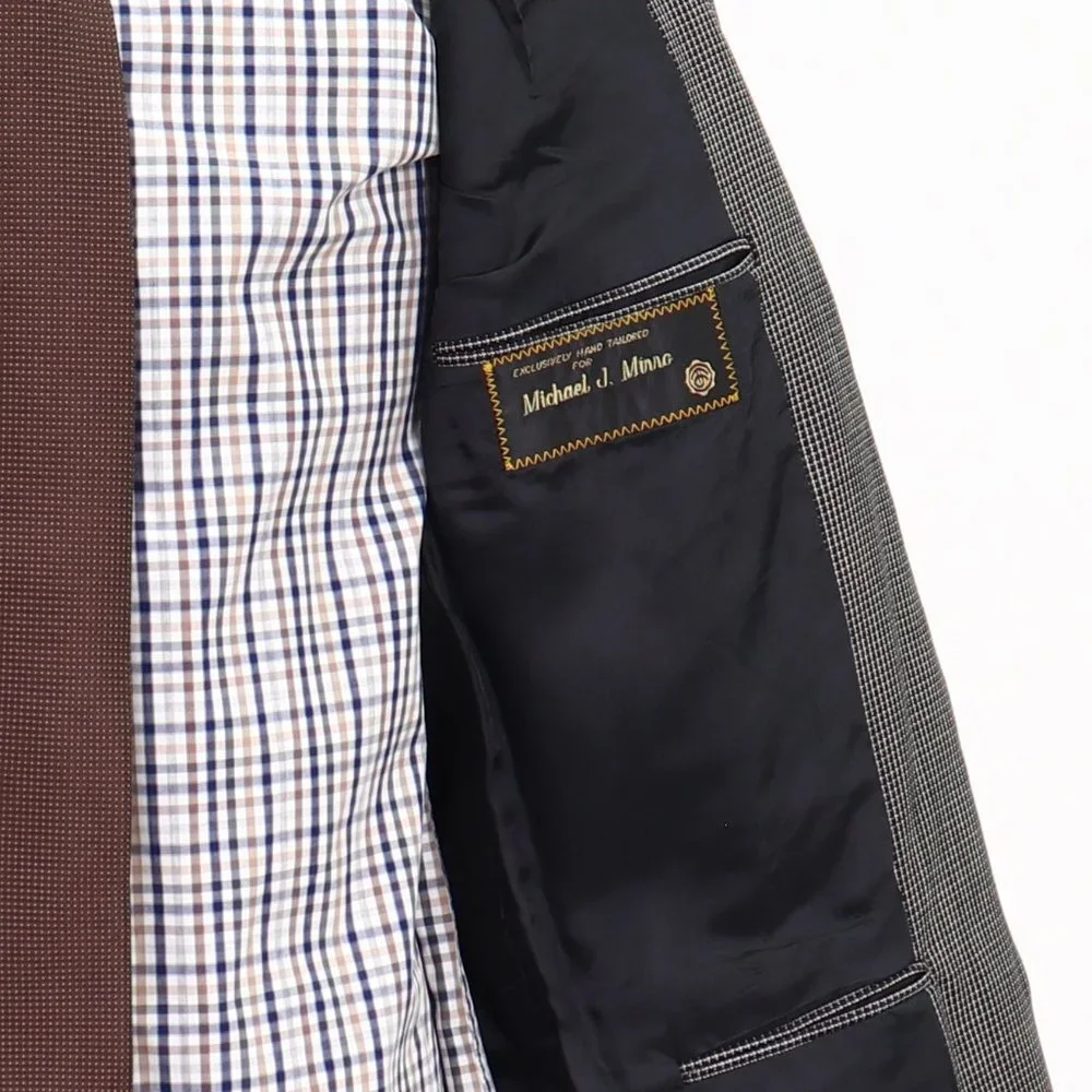 Tom James 44R Brown Check 3-Button Sport Coat Blazer Jacket B323